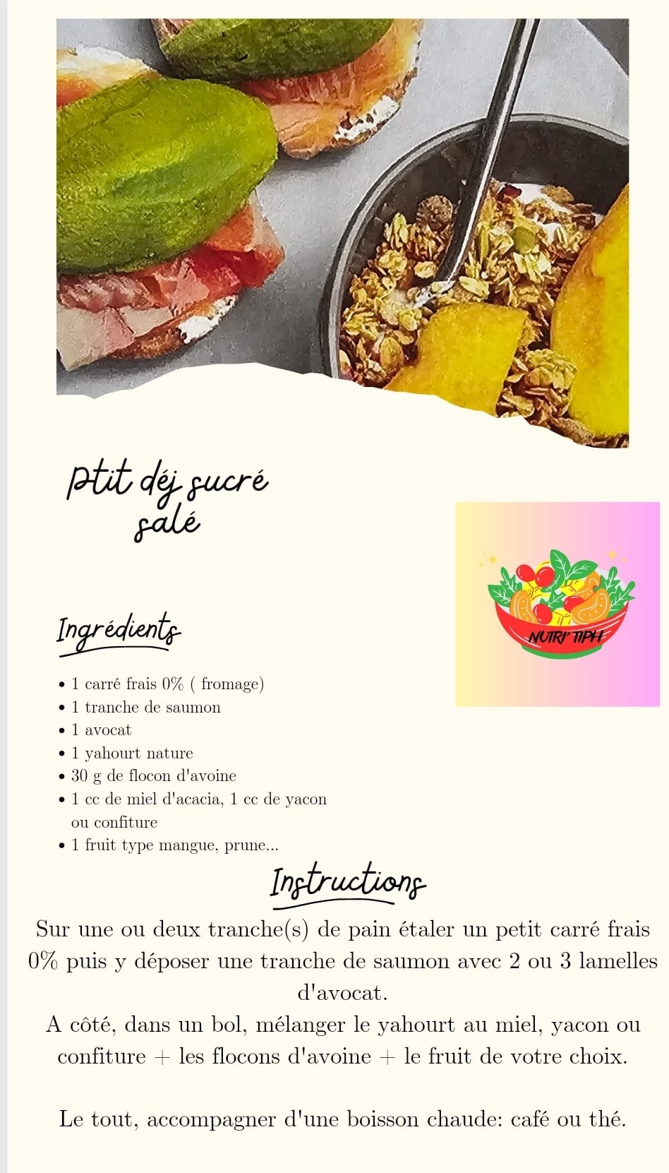 recette petit déjeuner sucré salé
